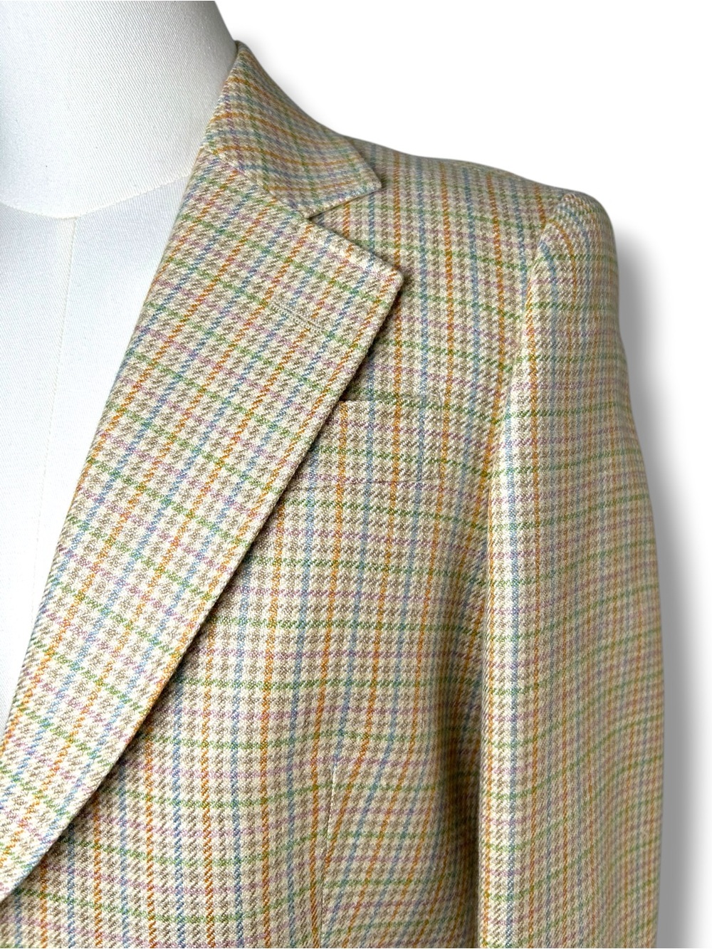 4/$20 Brooks Brothers Petite Silk Linen Wool Plaid Blazer Jacket Italy 2P - Picture 2 of 3